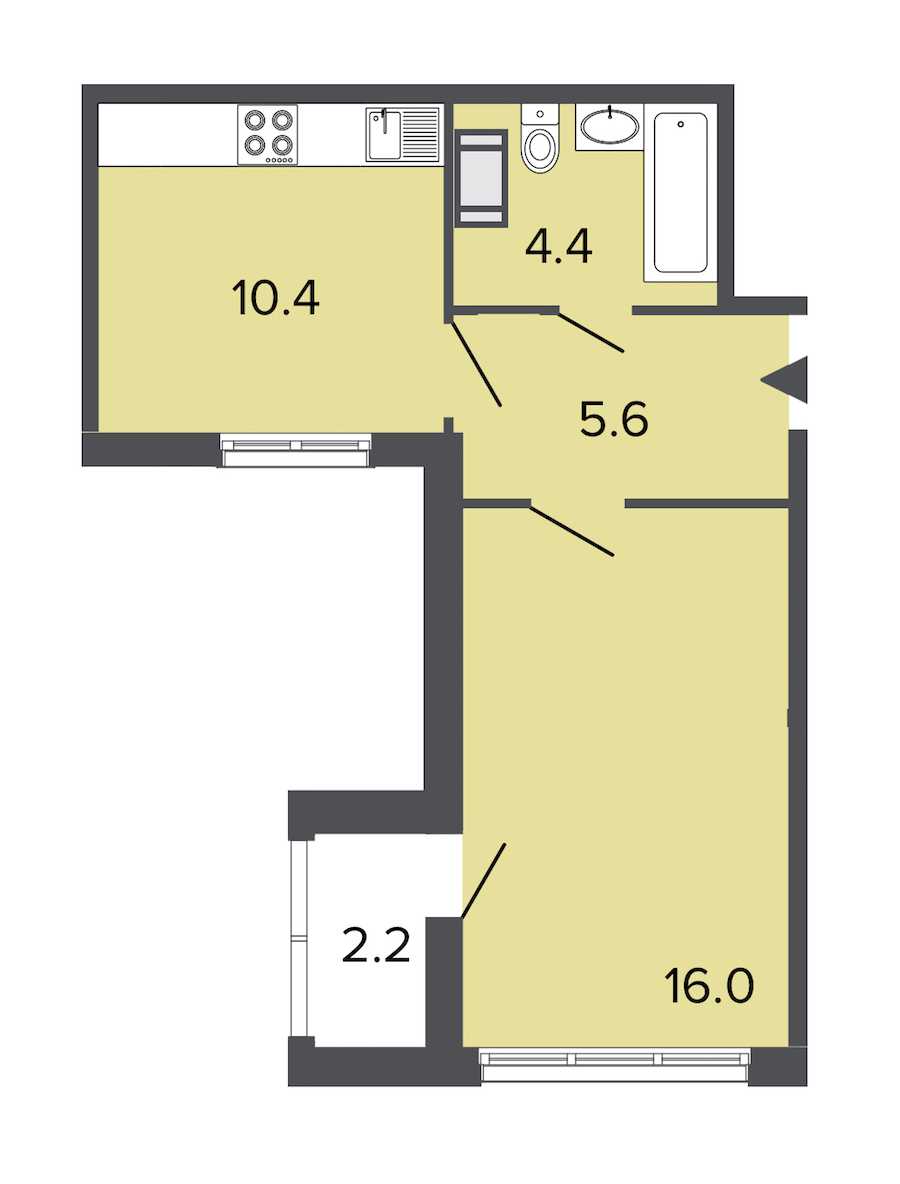 Однокомнатная квартира в : площадь 36.4 м2 , этаж: 15 - 18 – купить в Санкт-Петербурге
